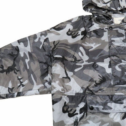 Celine Eddie Era Camouflage Pullover Nylon Jacket Windbreaker 44 Gray