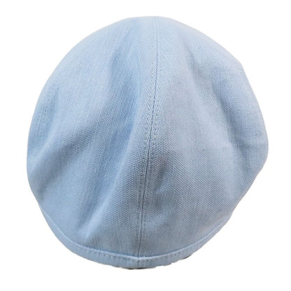 Hermes Beret Cap Hat One Point Sun Motif Chien Blue Linen Cotton 57