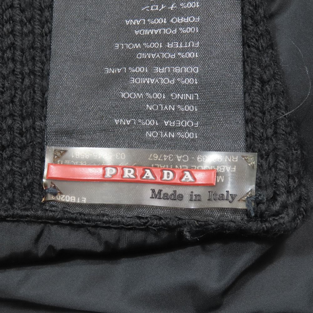 Prada Sport Reversible Nylon Knit Scarf Shawl Archive Vintage Black Sweater
