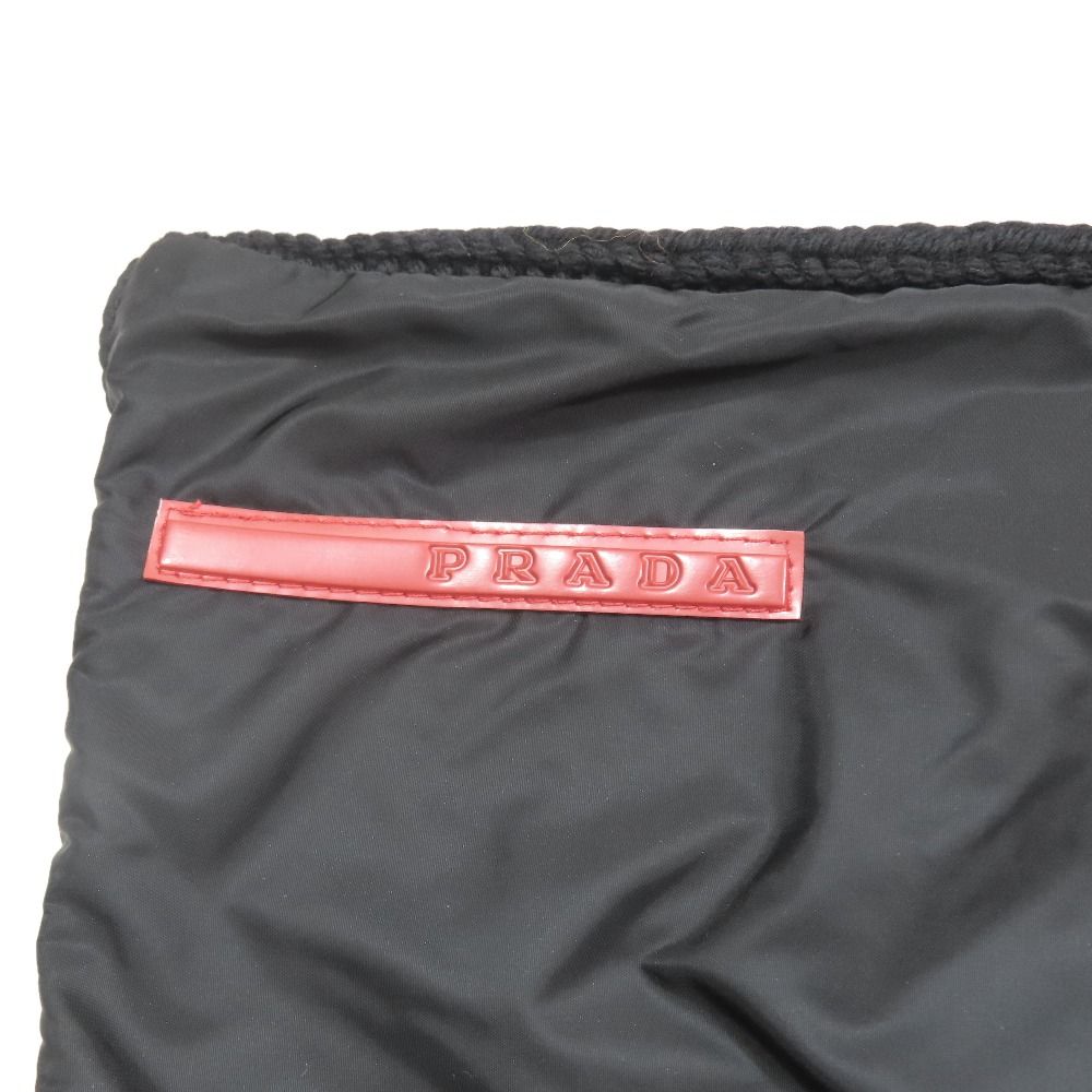 Prada Sport Reversible Nylon Knit Scarf Shawl Archive Vintage Black Sweater