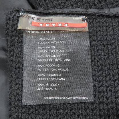 Prada Sport Reversible Nylon Knit Scarf Shawl Archive Vintage Black Sweater