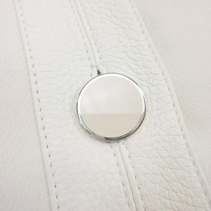 Hermes Volume Color Coat Deerskin Trim Jacket Knit Lining 34 White Off