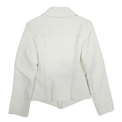 Hermes Deerskin Double Riders Jacket Quilted 34 White