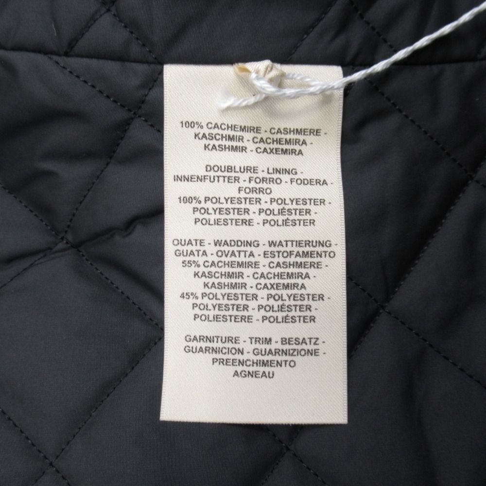 Hermes Cashmere 100% Double Rider Jacket Quilted Lining Medle 40 Black