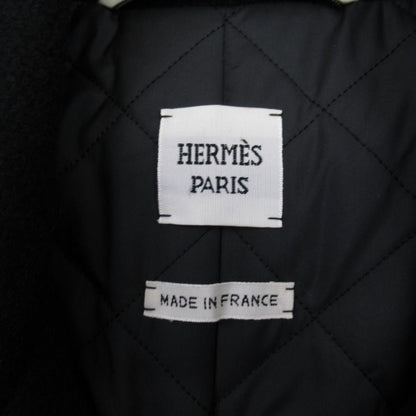 Hermes Cashmere 100% Double Rider Jacket Quilted Lining Medle 40 Black