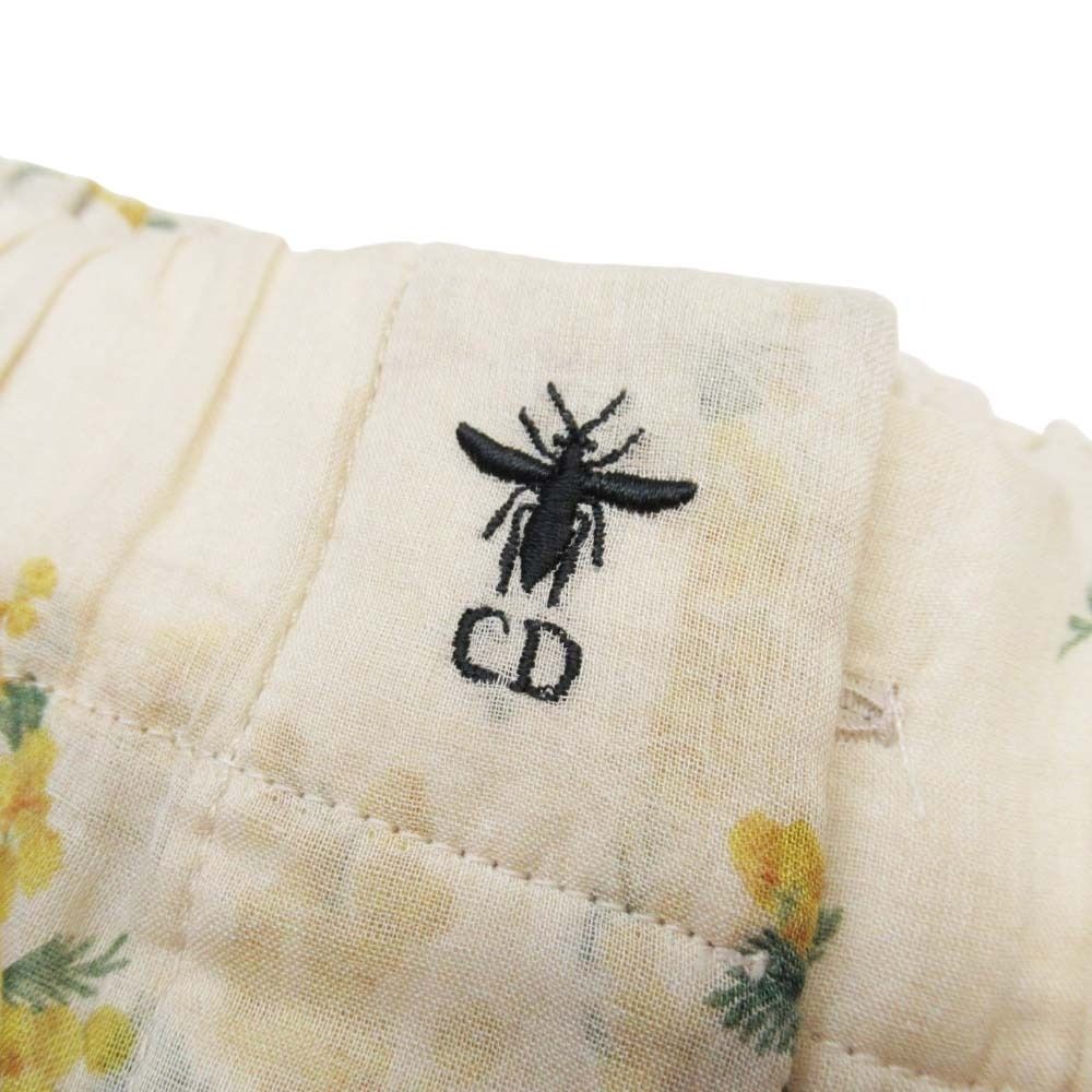 Dior Floral Shorts Crochet Lace Mimosa Bee Embroidery 36 Beige