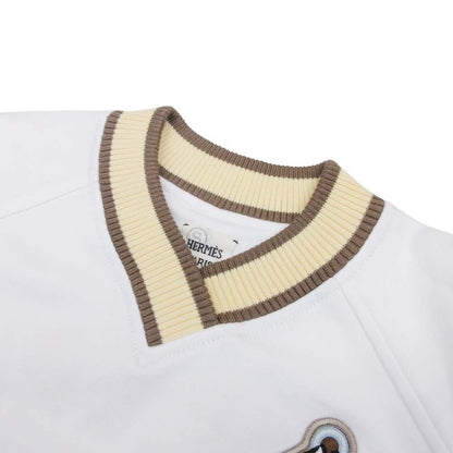 Hermes Figure Artistic Sweatshirt Pullover Fleece Trainers 34 White