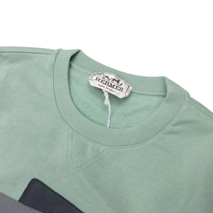Hermes Etriers Decales Armor Leather Patch Sweatshirt Shirt Brushed Lining
