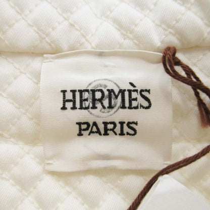 Hermes Shearling Boa Quilted Trim Coat Jacket Series Button 34 Off White