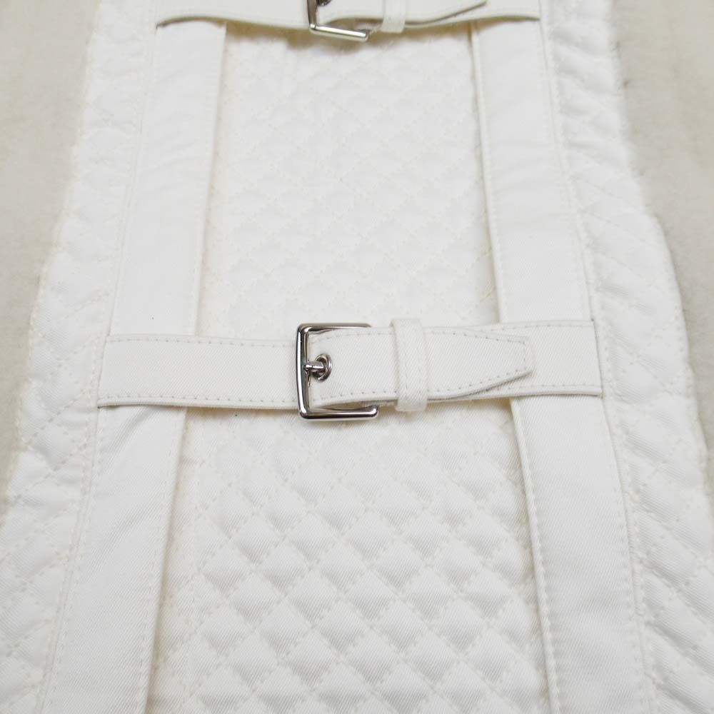 Hermes Shearling Boa Quilted Trim Coat Jacket Series Button 34 Off White