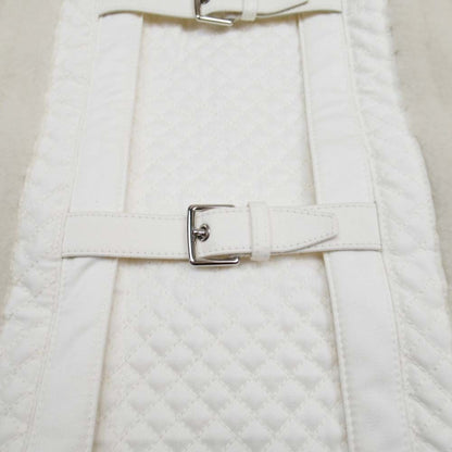 Hermes Shearling Boa Quilted Trim Coat Jacket Series Button 34 Off White