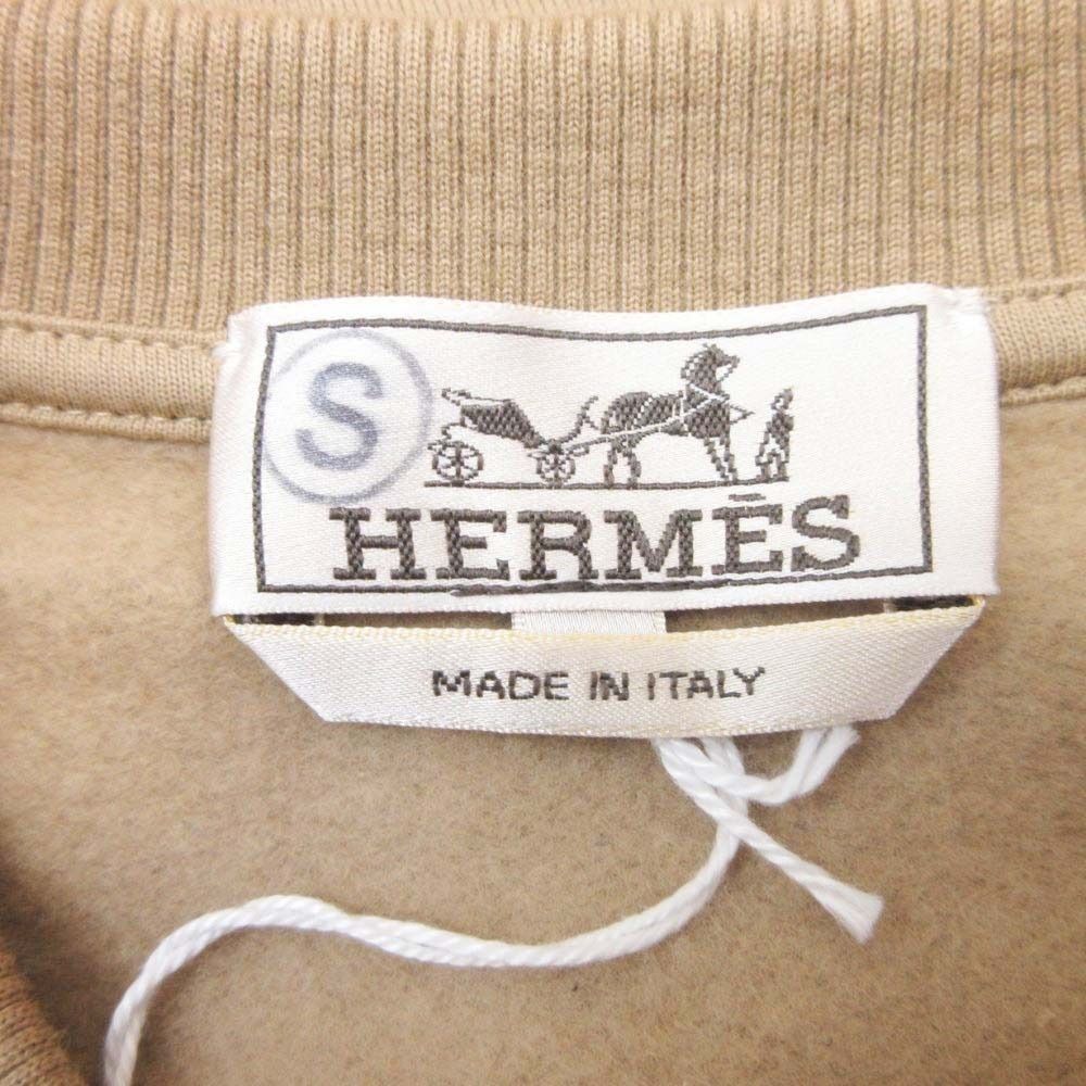 Hermes Front Pocket Sweatshirt Pullover Cashmere Blend Brushed Lining Leather