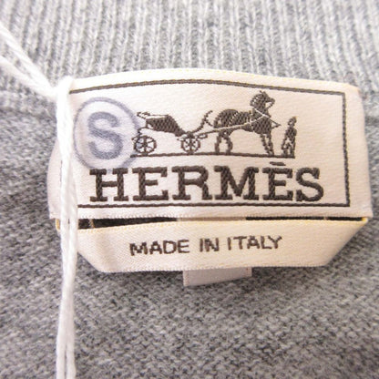 Hermes Cashmere Knit Leather Trim Sweater Pullover Crew Neck Long Sleeve Top XL