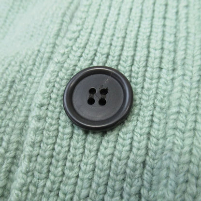 Hermes Cashmere 100% Knit Cardigan Leather Trim Braided Sweater Top S Green
