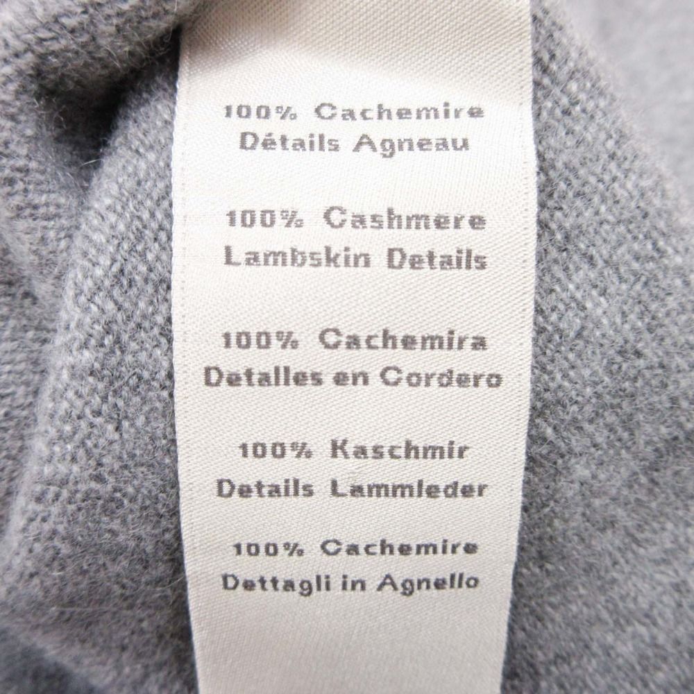 Hermes Cashmere Knit Leather Trim Sweater Pullover Crew Neck Long Sleeve Top XL