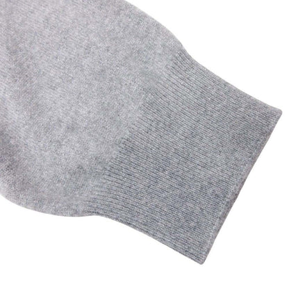 Hermes Cashmere Knit Leather Trim Sweater Pullover Crew Neck Long Sleeve Top XL