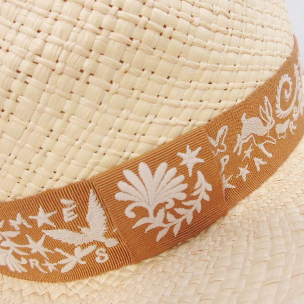 Hermes Garden Sous le Charme D'orphee Hat Straw Hat Folded Hat Ex a Dos le