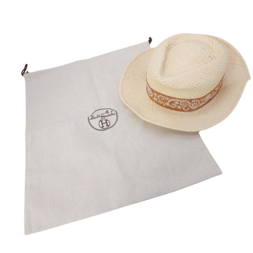 Hermes Garden Sous le Charme D'orphee Hat Straw Hat Folded Hat Ex a Dos le