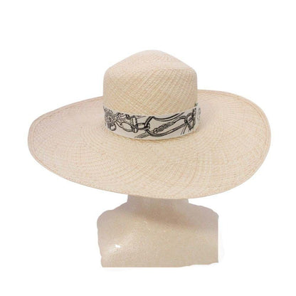 Hermes Brides de Gala Wide Brim Straw Hat Ex a Dos le 56 cm Beige