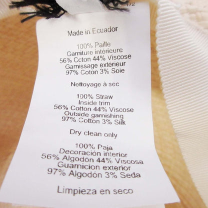 Hermes Brides de Gala Wide Brim Straw Hat Ex a Dos le 56 cm Beige