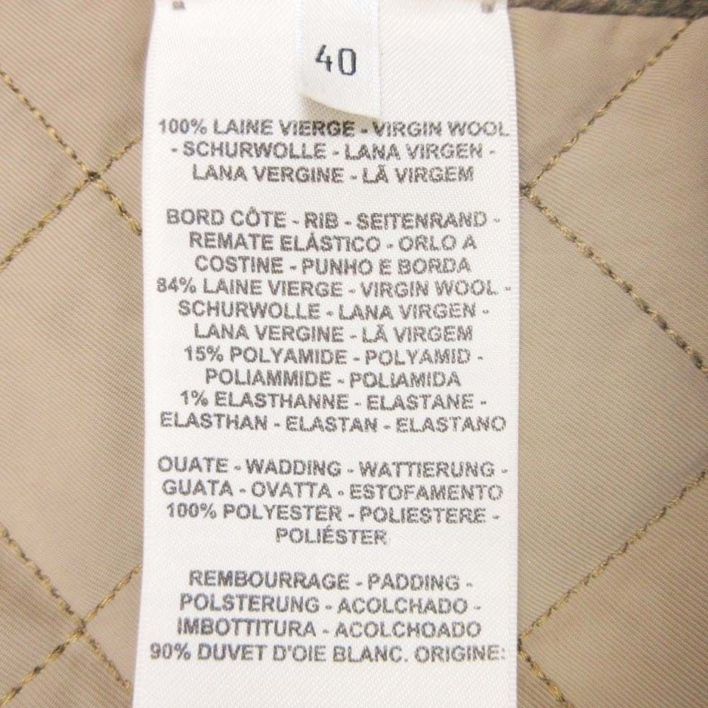 Hermes Logo Oversize Knit Quilted Lining Jacket Coat 40 Brown