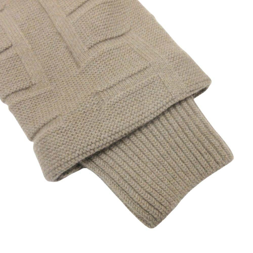 Hermes Logo Oversize Knit Quilted Lining Jacket Coat 40 Brown