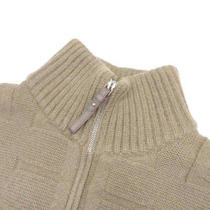 Hermes Logo Oversize Knit Quilted Lining Jacket Coat 40 Brown