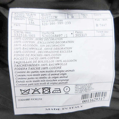 Hermes Cotton Tailored Jacket Single 2 Buttons Blue Leather Piping 50 Olive