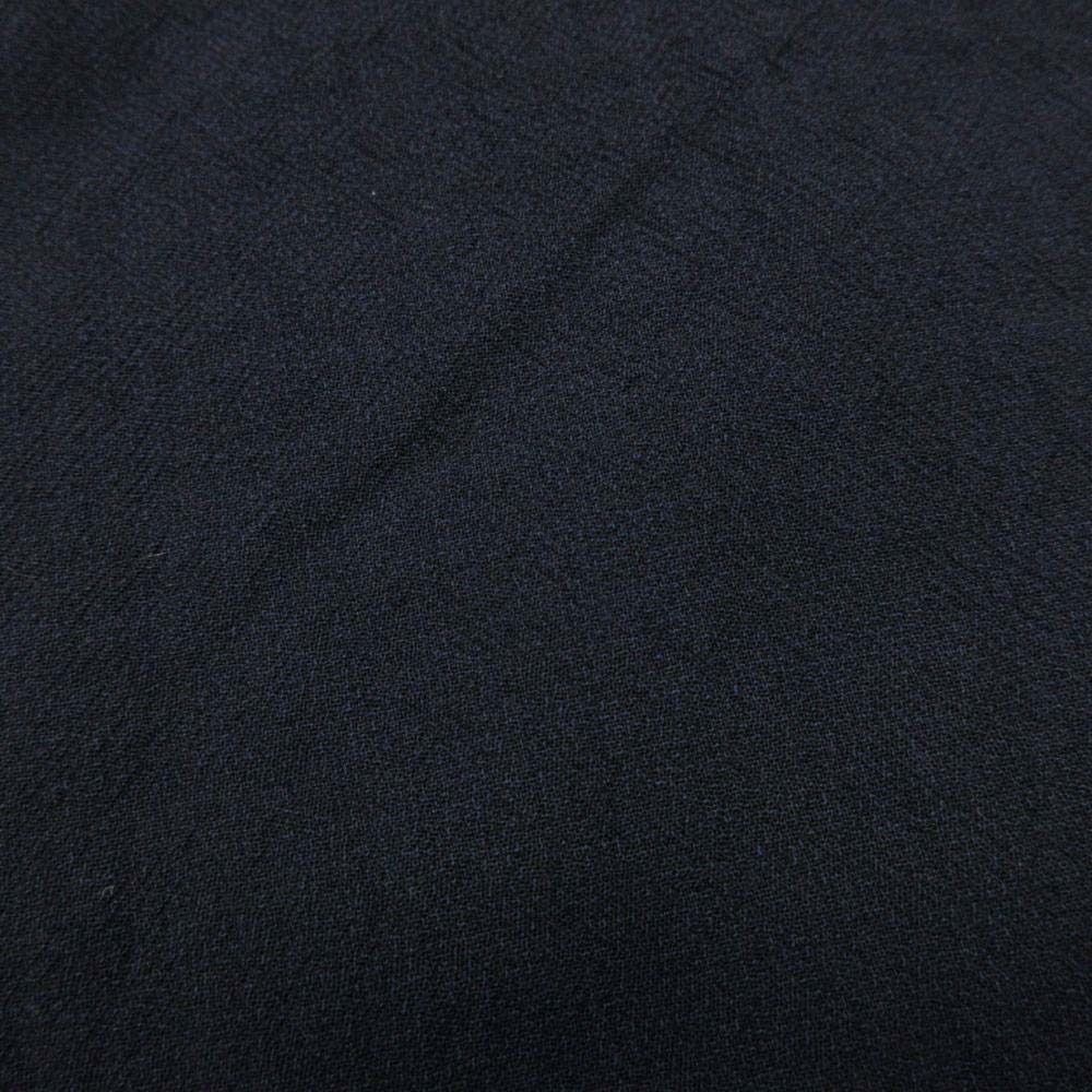 Hermes Wool Georgette Tailored Jacket Single Breasted 2 Buttons Leather 50 Dark