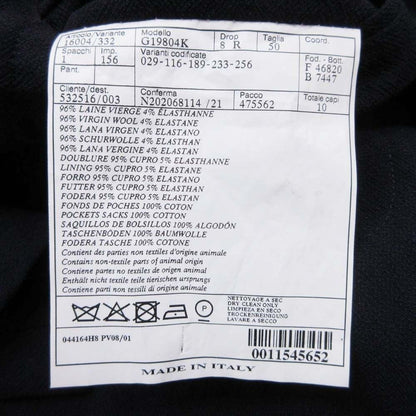 Hermes Wool Georgette Tailored Jacket Single Breasted 2 Buttons Leather 50 Dark