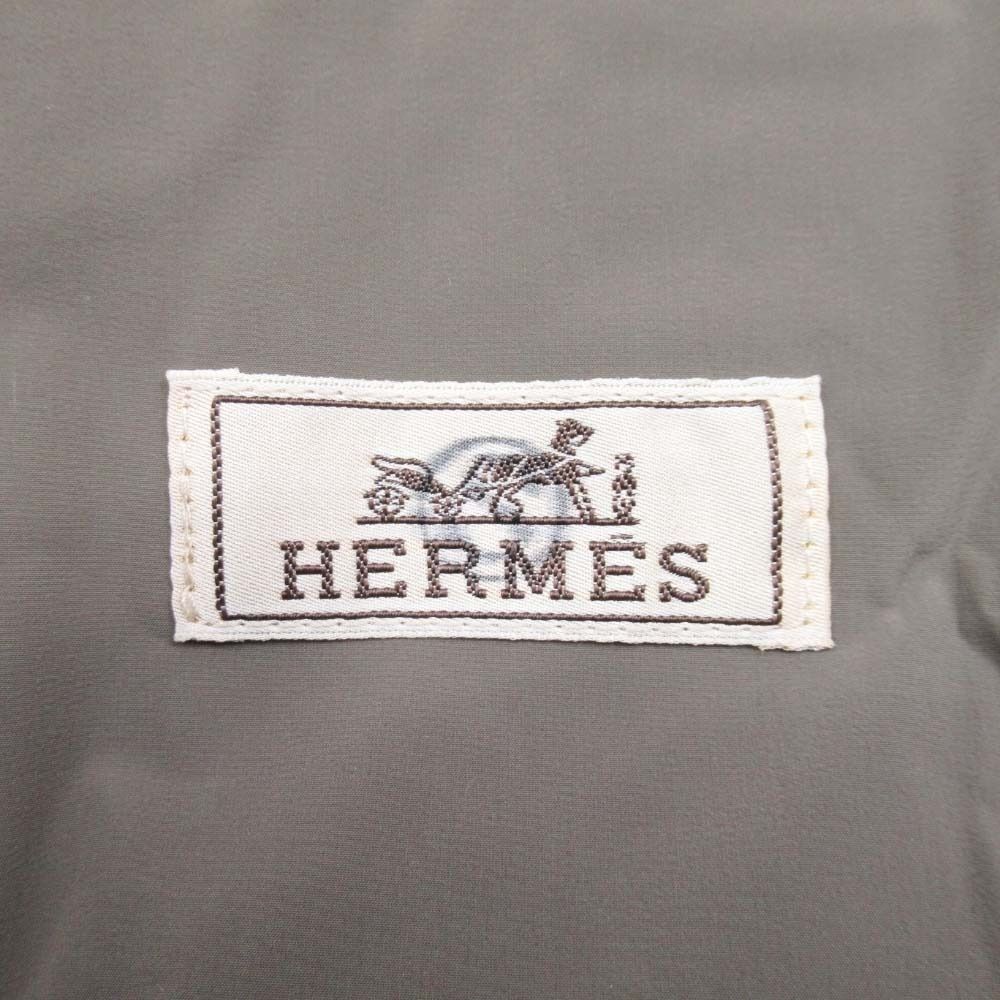 Hermes Logo Bicolor Vest Double Zip Light Outer Packable Specification 46 Gray