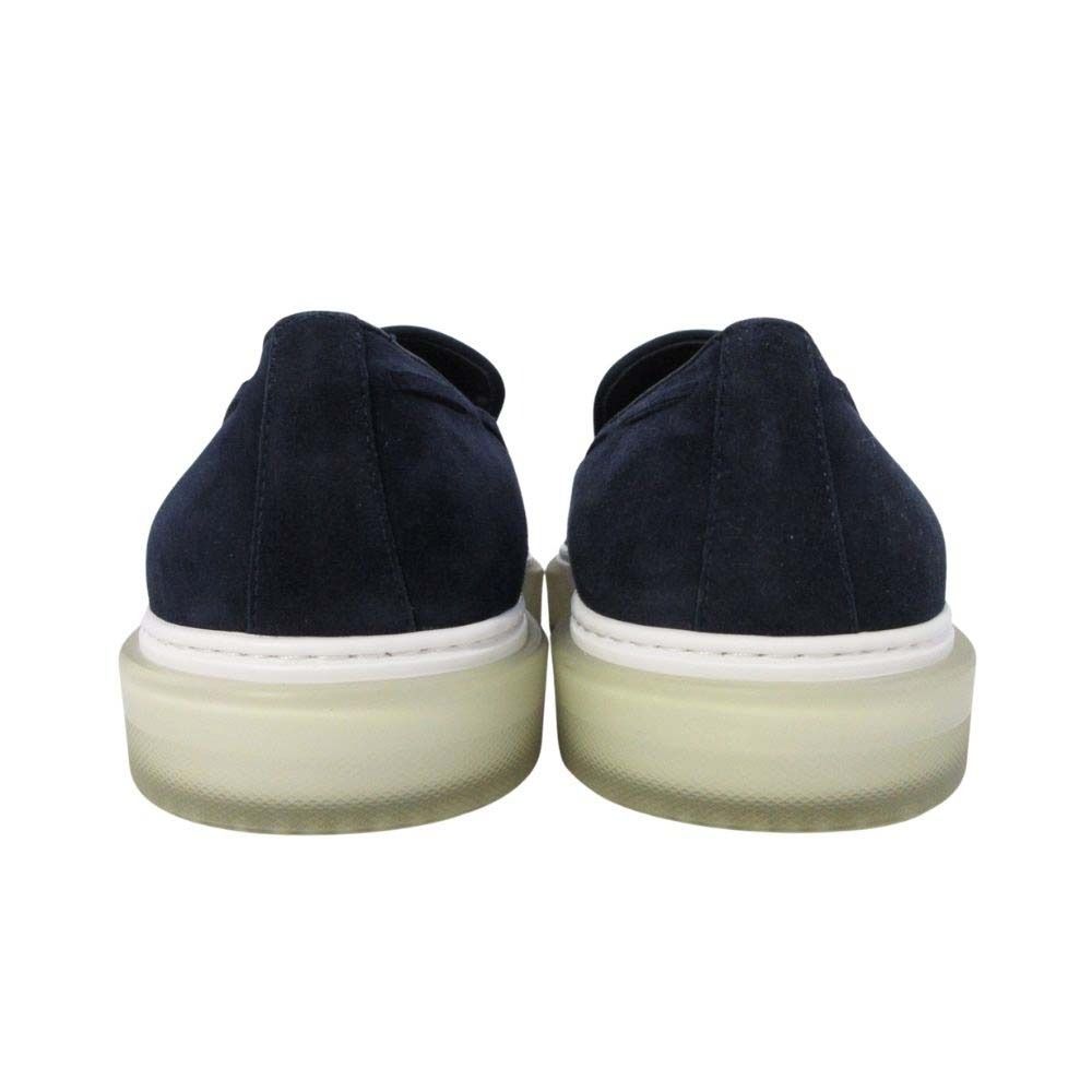 Hermes Suede Tassel Slip on Loafers Sneakers Shoes 40.5 Navy