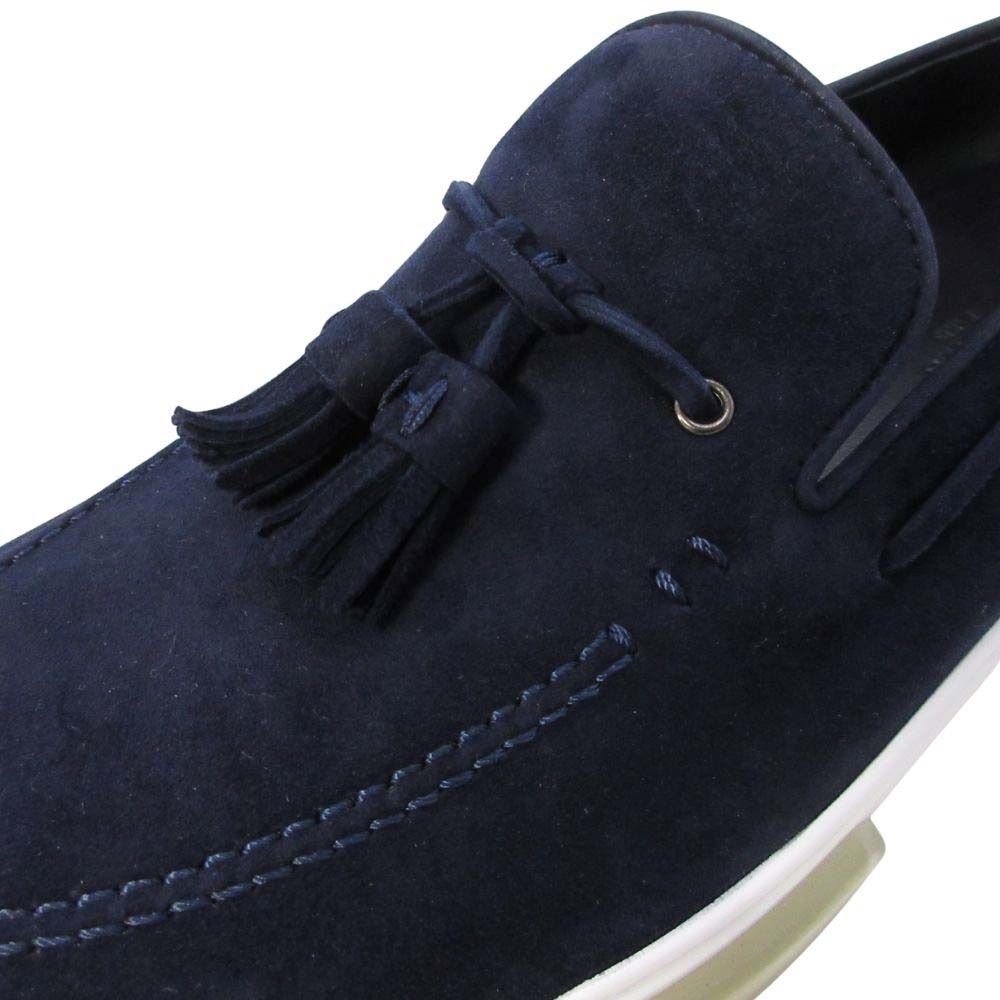 Hermes Suede Tassel Slip on Loafers Sneakers Shoes 40.5 Navy
