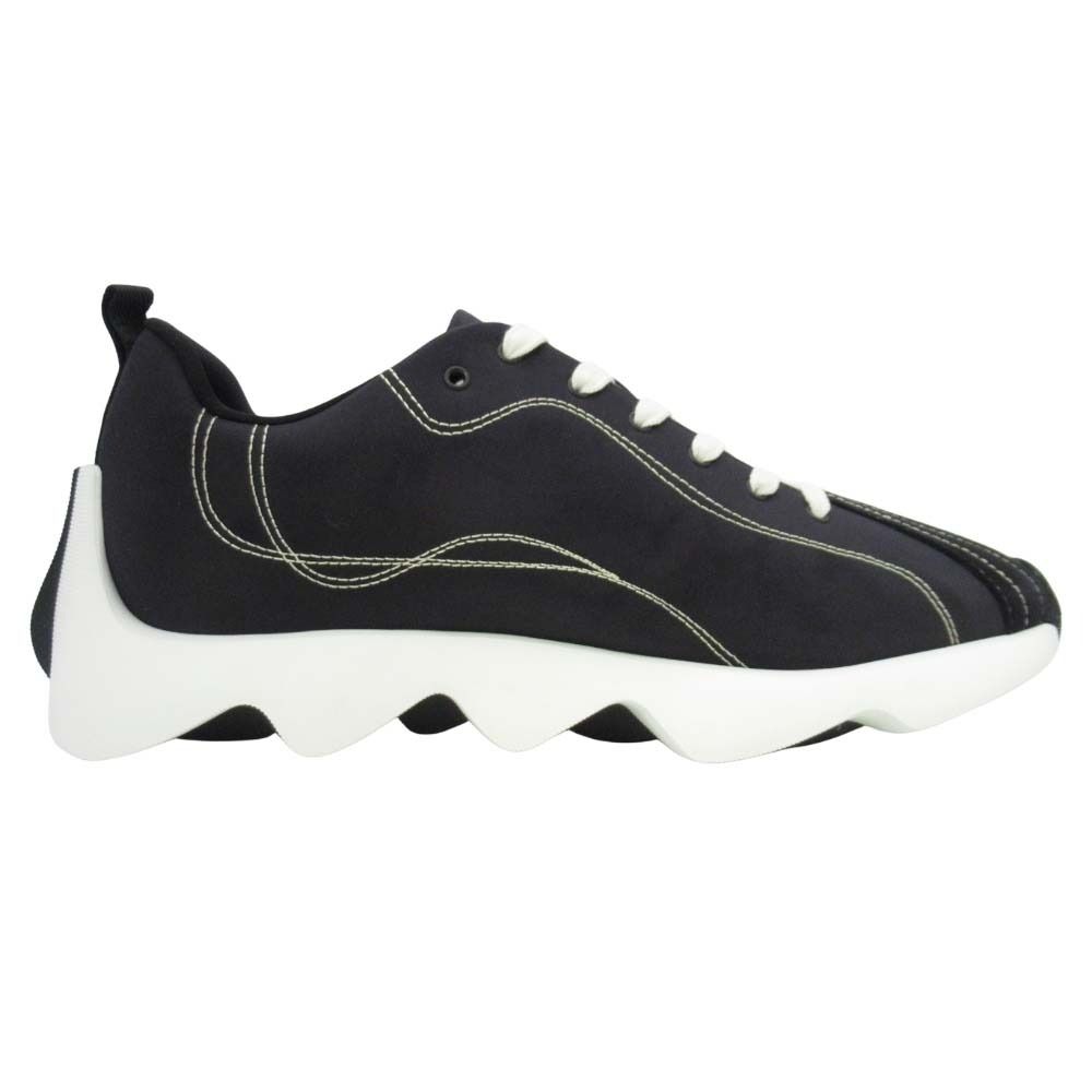 Hermes Envol Thick Sole Sneakers Stitch Nylon Canvas Shoes 41.5 Black