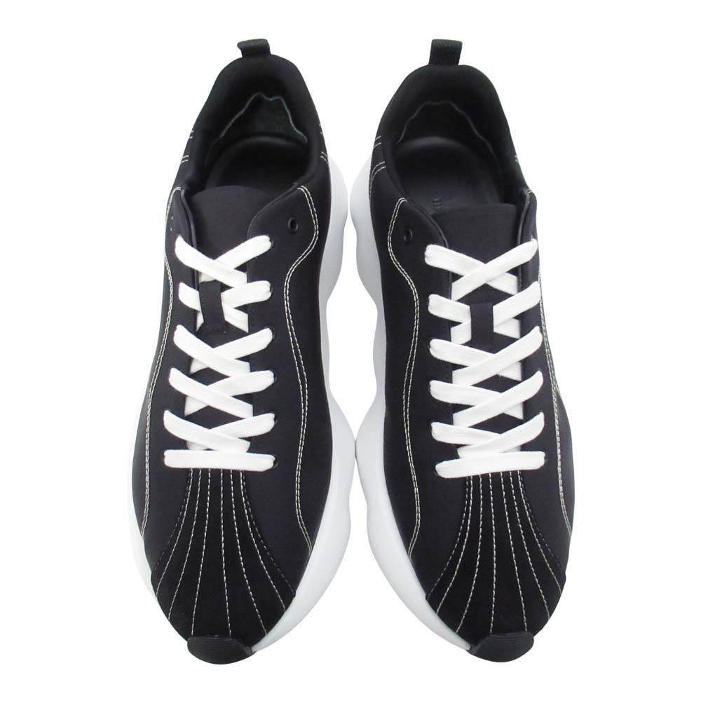 Hermes Envol Thick Sole Sneakers Stitch Nylon Canvas Shoes 41.5 Black