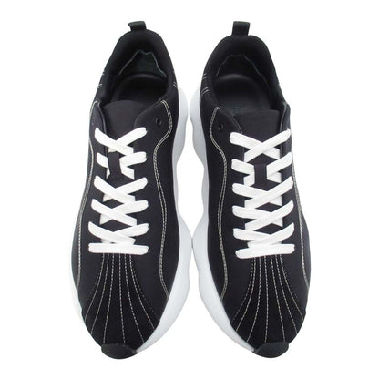 Hermes Envol Thick Sole Sneakers Stitch Nylon Canvas Shoes 41.5 Black