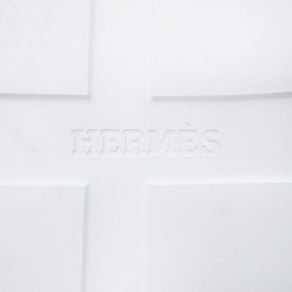 Hermes Enid Thick Sole Sandals Shoes Platform Diamant Buckle 37 White