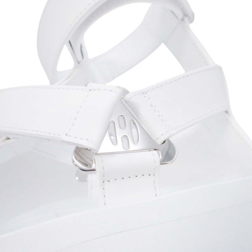 Hermes Enid Thick Sole Sandals Shoes Platform Diamant Buckle 37 White