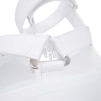 Hermes Enid Thick Sole Sandals Shoes Platform Diamant Buckle 37 White