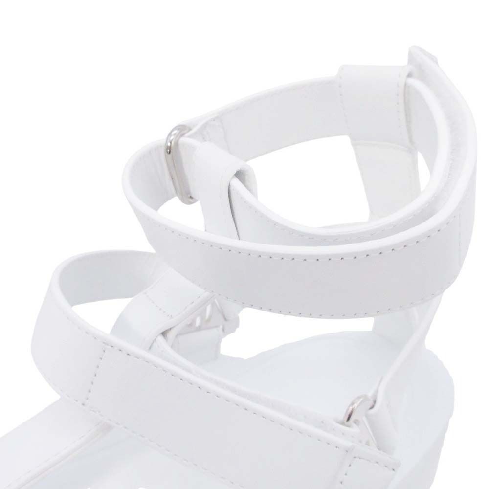 Hermes Enid Thick Sole Sandals Shoes Platform Diamant Buckle 37 White