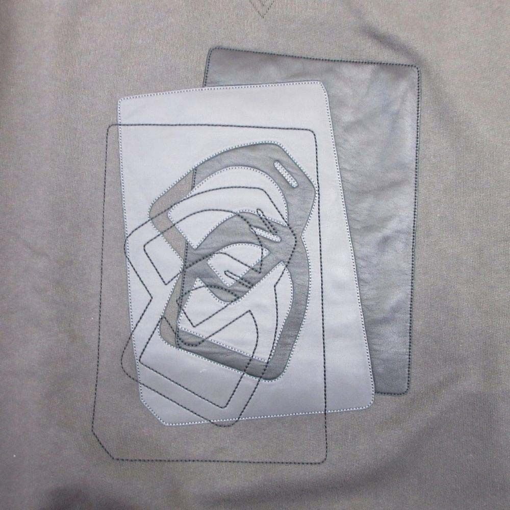 Hermes Etriers Decales Armor Leather Patch Sweatshirt Shirt Brushed Lining