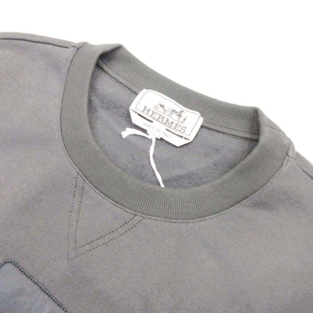 Hermes Etriers Decales Armor Leather Patch Sweatshirt Shirt Brushed Lining