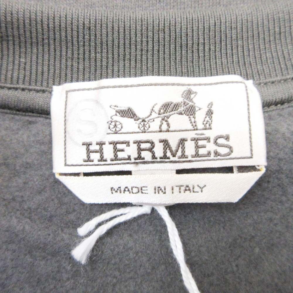 Hermes Etriers Decales Armor Leather Patch Sweatshirt Shirt Brushed Lining