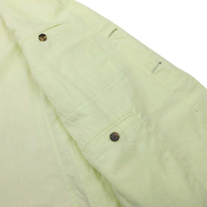 Hermes Rayon Tailored Jacket Single 2 Button Leather 50 Neon Yellow
