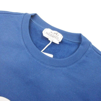 Hermes Chevaux an Symmetry Sweatshirt Shirt Brushed Back Top Sheep Leather Trim