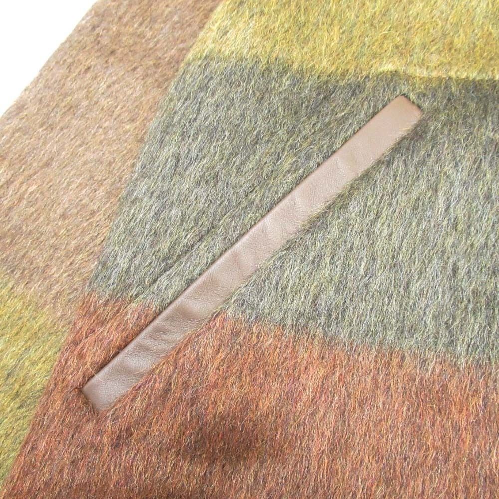 Hermes Rocabar Cashmere Mohair Shaggy Long Coat Lambskin Trim Sheepskin 34