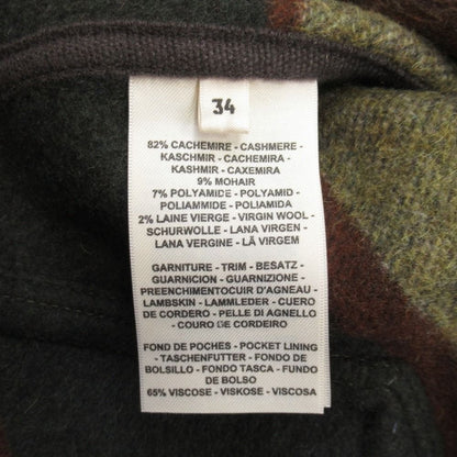 Hermes Rocabar Cashmere Mohair Shaggy Long Coat Lambskin Trim Sheepskin 34