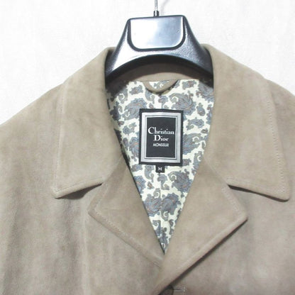 Dior Monsieur Lambsuede Leather Half Coat Jacket M Beige