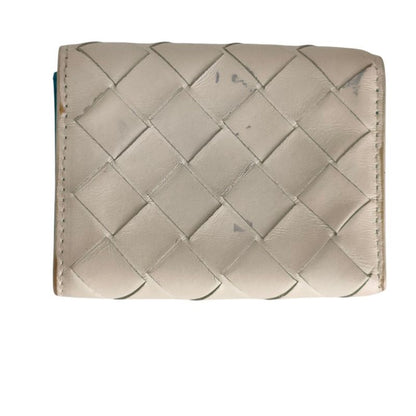 Bottega Veneta Intrecciato Tiny Trifold Wallet Compact White Blue