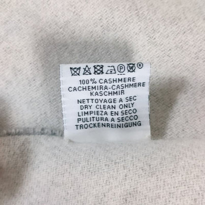 Hermes Cashmere Love Story Horse Pattern Fringe Scarf Gray Off White